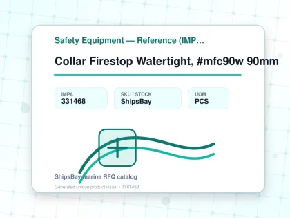 Collar Firestop Watertight, #mfc90w 90mm - Safety Equipment — Reference (IMPA) - IMPA 331468 - UOM PCS