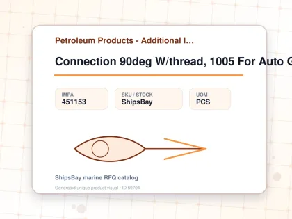 Connection 90deg W/thread, 1005 For Auto Grease Dispenser - Petroleum Products - Additional Items - IMPA 451153 - UOM PCS