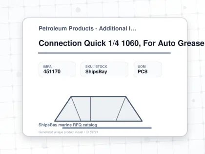 Connection Quick 1/4 1060, For Auto Grease Dispenser - Petroleum Products - Additional Items - IMPA 451170 - UOM PCS