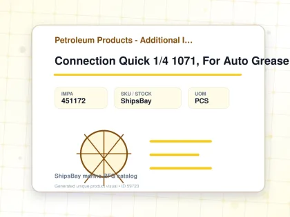 Connection Quick 1/4 1071, For Auto Grease Dispenser - Petroleum Products - Additional Items - IMPA 451172 - UOM PCS