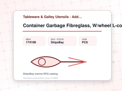 Container Garbage Fibreglass, W/wheel L-combust. Green 240l - Tableware & Galley Utensils - Additional Items - IMPA 174106 - UOM PCS
