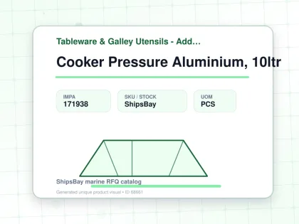 Cooker Pressure Aluminium, 10ltr - Tableware & Galley Utensils - Additional Items - IMPA 171938 - UOM PCS