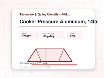 Cooker Pressure Aluminium, 14ltr - Tableware & Galley Utensils - Additional Items - IMPA 171977 - UOM PCS