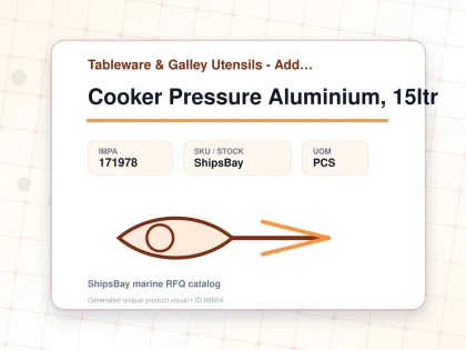 Cooker Pressure Aluminium, 15ltr - Tableware & Galley Utensils - Additional Items - IMPA 171978 - UOM PCS