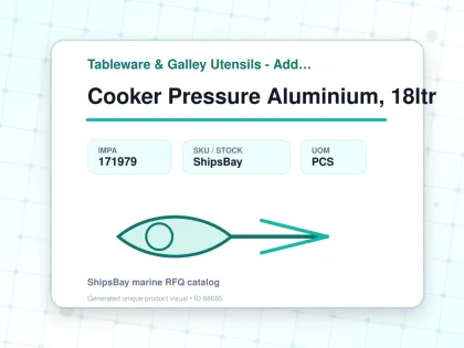 Cooker Pressure Aluminium, 18ltr - Tableware & Galley Utensils - Additional Items - IMPA 171979 - UOM PCS