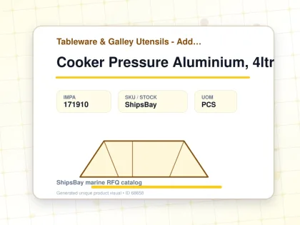 Cooker Pressure Aluminium, 4ltr - Tableware & Galley Utensils - Additional Items - IMPA 171910 - UOM PCS