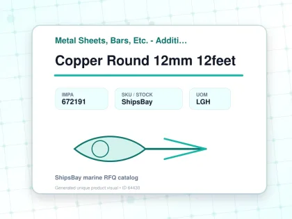 Copper Round 12mm 12feet - Metal Sheets, Bars, Etc. - Additional Items - IMPA 672191 - UOM LGH
