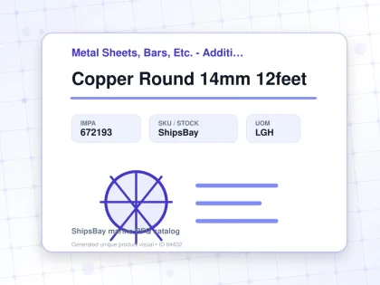 Copper Round 14mm 12feet - Metal Sheets, Bars, Etc. - Additional Items - IMPA 672193 - UOM LGH