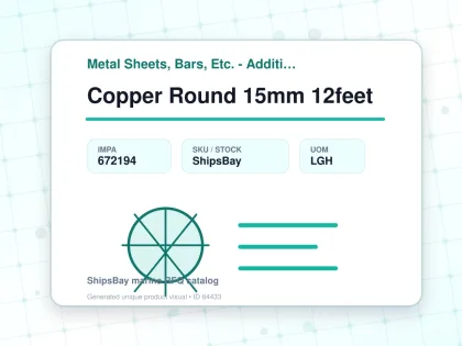 Copper Round 15mm 12feet - Metal Sheets, Bars, Etc. - Additional Items - IMPA 672194 - UOM LGH