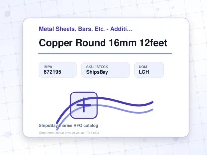 Copper Round 16mm 12feet - Metal Sheets, Bars, Etc. - Additional Items - IMPA 672195 - UOM LGH