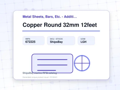 Copper Round 32mm 12feet - Metal Sheets, Bars, Etc. - Additional Items - IMPA 672225 - UOM LGH