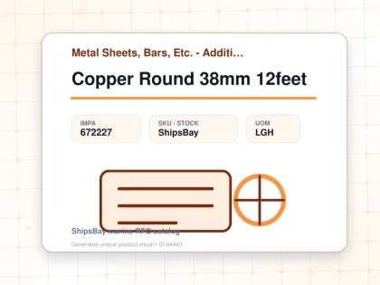 Copper Round 38mm 12feet - Metal Sheets, Bars, Etc. - Additional Items - IMPA 672227 - UOM LGH