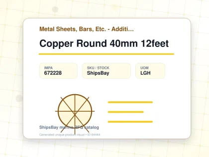 Copper Round 40mm 12feet - Metal Sheets, Bars, Etc. - Additional Items - IMPA 672228 - UOM LGH