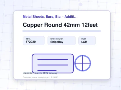 Copper Round 42mm 12feet - Metal Sheets, Bars, Etc. - Additional Items - IMPA 672229 - UOM LGH