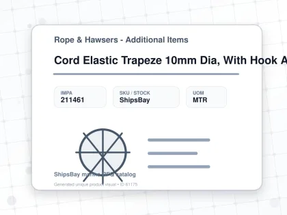 Cord Elastic Trapeze 10mm Dia, With Hook And Clamp - Rope & Hawsers - Additional Items - IMPA 211461 - UOM MTR