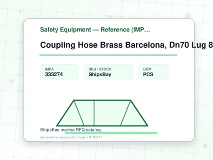 Coupling Hose Brass Barcelona, Dn70 Lug 85mm/hose End 38mm - Safety Equipment — Reference (IMPA) - IMPA 333274 - UOM PCS