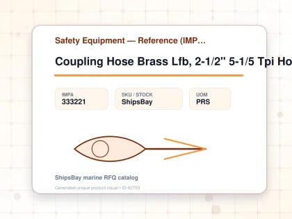 Coupling Hose Brass Lfb, 2-1/2" 5-1/5 Tpi Hose End 38mm - Safety Equipment — Reference (IMPA) - IMPA 333221 - UOM PRS