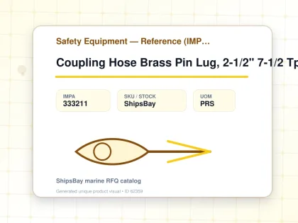 Coupling Hose Brass Pin Lug, 2-1/2" 7-1/2 Tpi Hose End 38mm - Safety Equipment — Reference (IMPA) - IMPA 333211 - UOM PRS