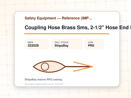Coupling Hose Brass Sms, 2-1/2" Hose End 50mm - Safety Equipment — Reference (IMPA) - IMPA 333529 - UOM PRS