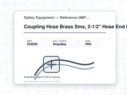 Coupling Hose Brass Sms, 2-1/2" Hose End 63mm - Safety Equipment — Reference (IMPA) - IMPA 333530 - UOM PRS