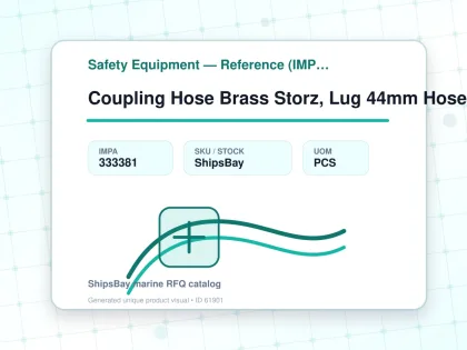 Coupling Hose Brass Storz, Lug 44mm Hose End 19mm - Safety Equipment — Reference (IMPA) - IMPA 333381 - UOM PCS