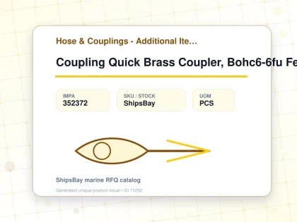 Coupling Quick Brass Coupler, Bohc6-6fu Female Rc3/8 Novalve - Hose & Couplings - Additional Items - IMPA 352372 - UOM PCS