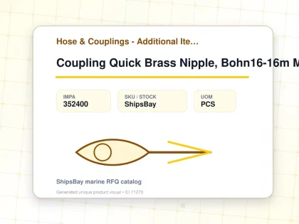Coupling Quick Brass Nipple, Bohn16-16m Male Rc1 No Valve - Hose & Couplings - Additional Items - IMPA 352400 - UOM PCS