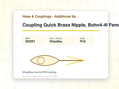 Coupling Quick Brass Nipple, Bohn4-4f Female Rc1/4 No Valve - Hose & Couplings - Additional Items - IMPA 352391 - UOM PCS