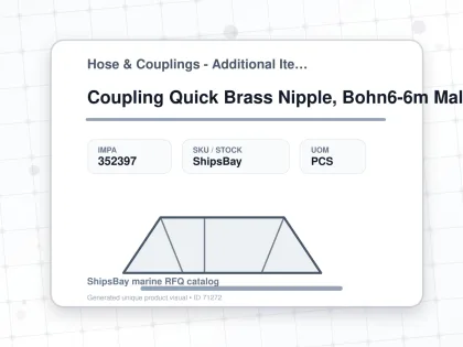 Coupling Quick Brass Nipple, Bohn6-6m Male Rc3/8 No Valve - Hose & Couplings - Additional Items - IMPA 352397 - UOM PCS