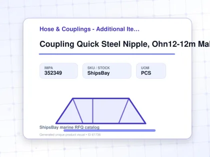 Coupling Quick Steel Nipple, Ohn12-12m Male Rc3/4 No Valve - Hose & Couplings - Additional Items - IMPA 352349 - UOM PCS