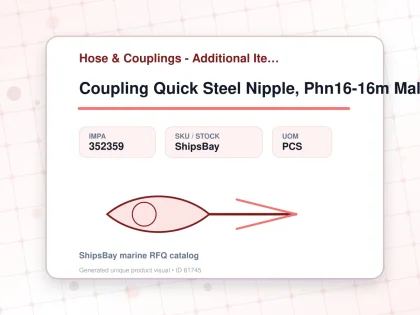 Coupling Quick Steel Nipple, Phn16-16m Male Rc1 W/ph Valve - Hose & Couplings - Additional Items - IMPA 352359 - UOM PCS