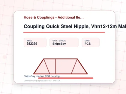 Coupling Quick Steel Nipple, Vhn12-12m Male Rc3/4 W/valve - Hose & Couplings - Additional Items - IMPA 352339 - UOM PCS