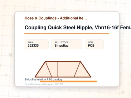 Coupling Quick Steel Nipple, Vhn16-16f Female Rc1 W/valve - Hose & Couplings - Additional Items - IMPA 352335 - UOM PCS