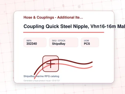 Coupling Quick Steel Nipple, Vhn16-16m Male Rc1 W/valve - Hose & Couplings - Additional Items - IMPA 352340 - UOM PCS
