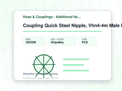 Coupling Quick Steel Nipple, Vhn4-4m Male Rc1/4 W/valve - Hose & Couplings - Additional Items - IMPA 352336 - UOM PCS