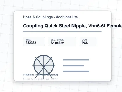 Coupling Quick Steel Nipple, Vhn6-6f Female Rc3/8 W/valve - Hose & Couplings - Additional Items - IMPA 352332 - UOM PCS