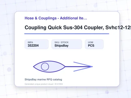 Coupling Quick Sus-304 Coupler, Svhc12-12fu Female 3/4 W/valve - Hose & Couplings - Additional Items - IMPA 352204 - UOM PCS