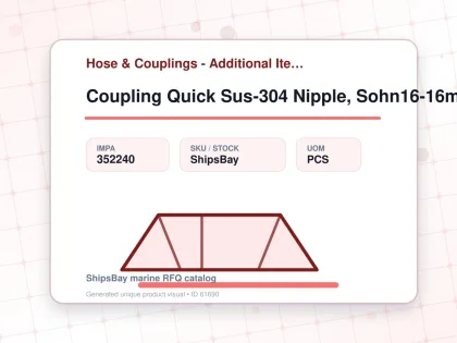 Coupling Quick Sus-304 Nipple, Sohn16-16m Male Rc1 No Valve - Hose & Couplings - Additional Items - IMPA 352240 - UOM PCS