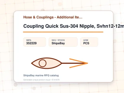 Coupling Quick Sus-304 Nipple, Svhn12-12m Male Rc3/4 W/valve - Hose & Couplings - Additional Items - IMPA 352229 - UOM PCS