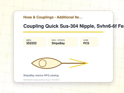 Coupling Quick Sus-304 Nipple, Svhn6-6f Female Rc3/8 W/valve - Hose & Couplings - Additional Items - IMPA 352222 - UOM PCS
