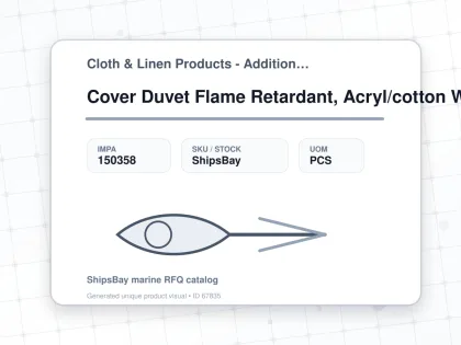 Cover Duvet Flame Retardant, Acryl/cotton White 1550x2150mm - Cloth & Linen Products - Additional Items - IMPA 150358 - UOM PCS