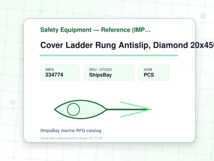 Cover Ladder Rung Antislip, Diamond 20x450mm Yellow Fine - Safety Equipment — Reference (IMPA) - IMPA 334774 - UOM PCS