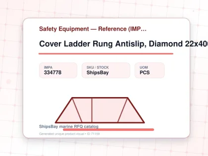 Cover Ladder Rung Antislip, Diamond 22x400mm Yellow Fine - Safety Equipment — Reference (IMPA) - IMPA 334778 - UOM PCS
