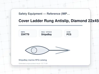 Cover Ladder Rung Antislip, Diamond 22x450mm Yellow Fine - Safety Equipment — Reference (IMPA) - IMPA 334779 - UOM PCS