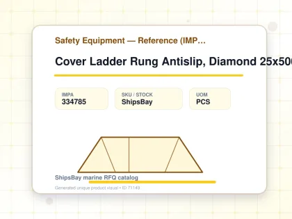 Cover Ladder Rung Antislip, Diamond 25x500mm Yellow Fine - Safety Equipment — Reference (IMPA) - IMPA 334785 - UOM PCS