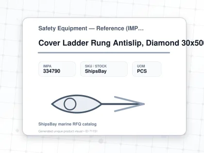 Cover Ladder Rung Antislip, Diamond 30x500mm Yellow Fine - Safety Equipment — Reference (IMPA) - IMPA 334790 - UOM PCS