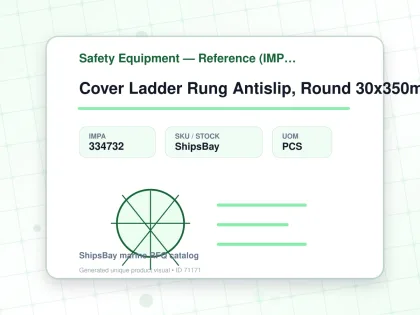 Cover Ladder Rung Antislip, Round 30x350mm Yellow Fine - Safety Equipment — Reference (IMPA) - IMPA 334732 - UOM PCS