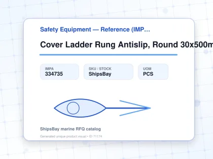 Cover Ladder Rung Antislip, Round 30x500mm Yellow Fine - Safety Equipment — Reference (IMPA) - IMPA 334735 - UOM PCS
