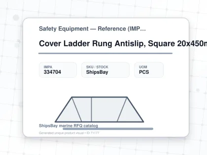 Cover Ladder Rung Antislip, Square 20x450mm Yellow Fine - Safety Equipment — Reference (IMPA) - IMPA 334704 - UOM PCS