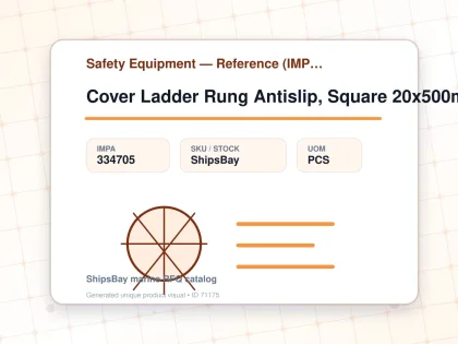 Cover Ladder Rung Antislip, Square 20x500mm Yellow Fine - Safety Equipment — Reference (IMPA) - IMPA 334705 - UOM PCS